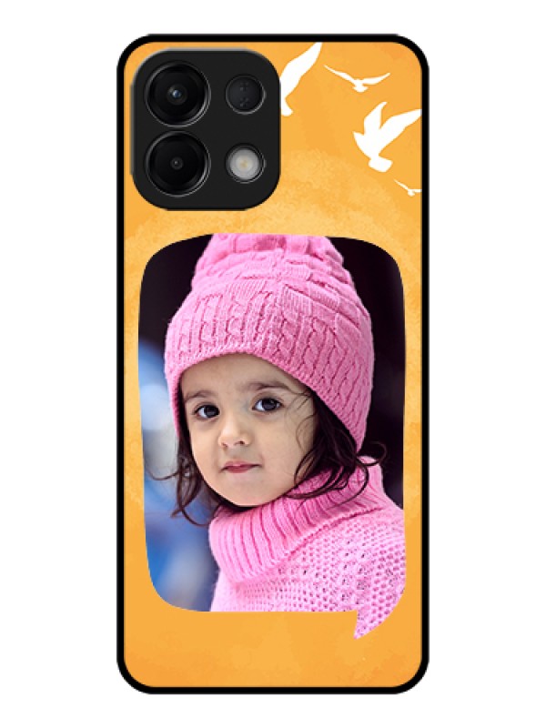 Custom Oppo K13 5G Custom Glass Phone Case - Water Color Design With Bird Icons