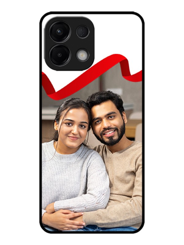 Custom Oppo K13 5G Custom Glass Phone Case - Red Ribbon Frame Design