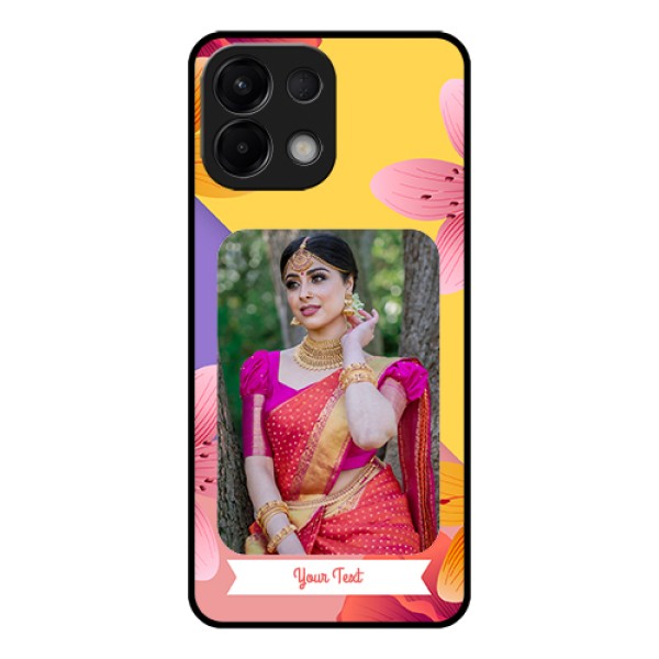 Oppo K13 5G Custom Glass Phone Case - 3 Image With Vintage Floral Design Oppo K13 5G Custom Glass Phone Case - 3 Image With Vintage Floral Design