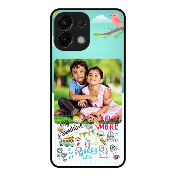 Oppo K13 5G Custom Glass Phone Case - Doodle Love Design