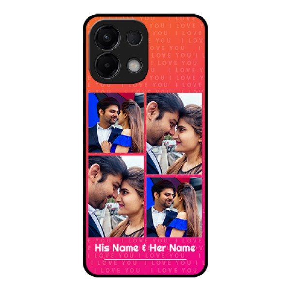Oppo K13 5G Custom Glass Phone Case - I Love You Pink Design