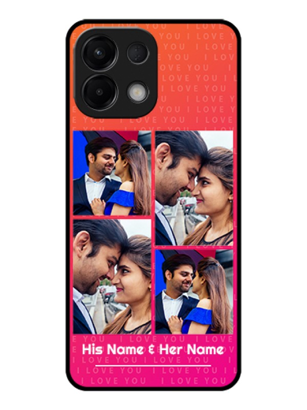 Custom Oppo K13 5G Custom Glass Phone Case - I Love You Pink Design