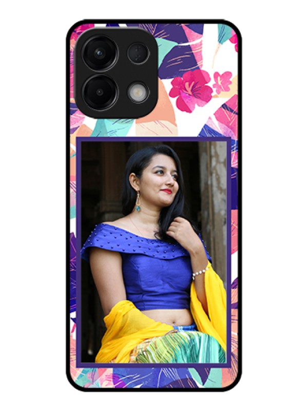 Custom Oppo K13 5G Custom Glass Phone Case - Abstract Floral Design