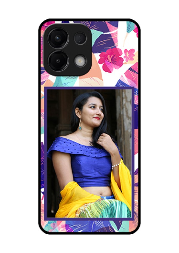 Oppo K13 5G Custom Glass Phone Case - Abstract Floral Design