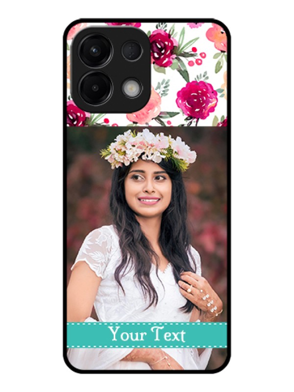 Custom Oppo K13 5G Custom Glass Phone Case - Water Colors Floral Design