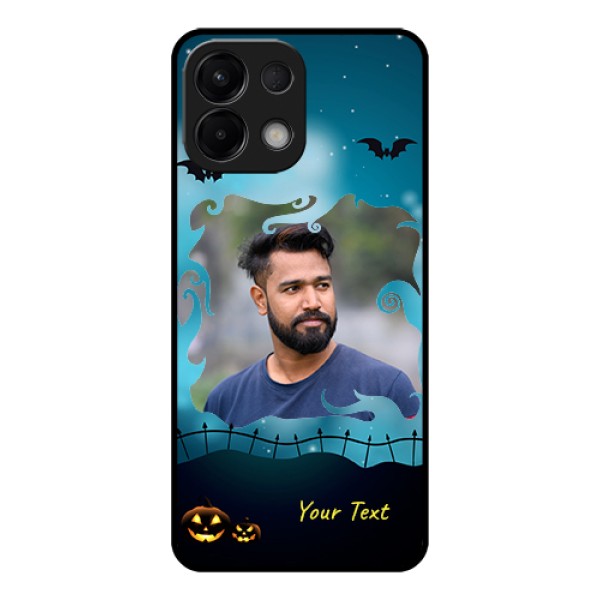 Oppo K13 5G Custom Glass Phone Case - Halloween Frame Design