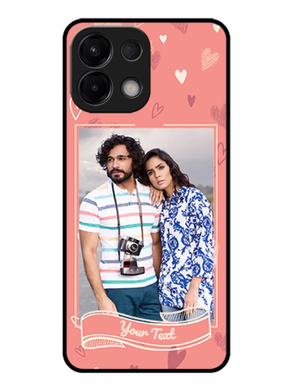 Custom Oppo K13 5G Custom Glass Phone Case - Love Doodle Art Design