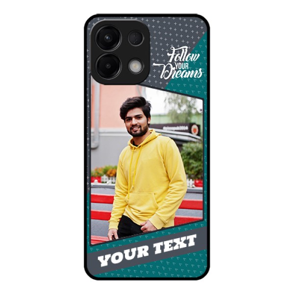 Oppo K13 5G Custom Glass Phone Case - Background Pattern Design With Quote