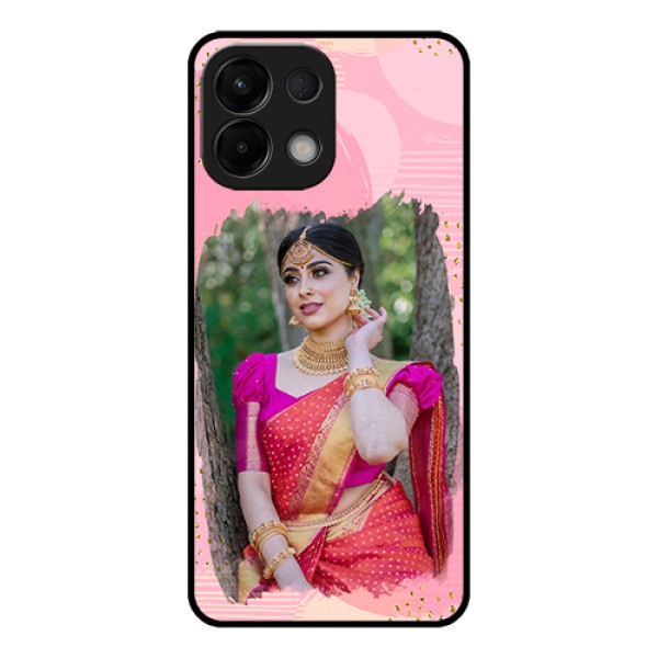 Oppo K13 5G Custom Glass Phone Case - Gold Glitter Splash Design