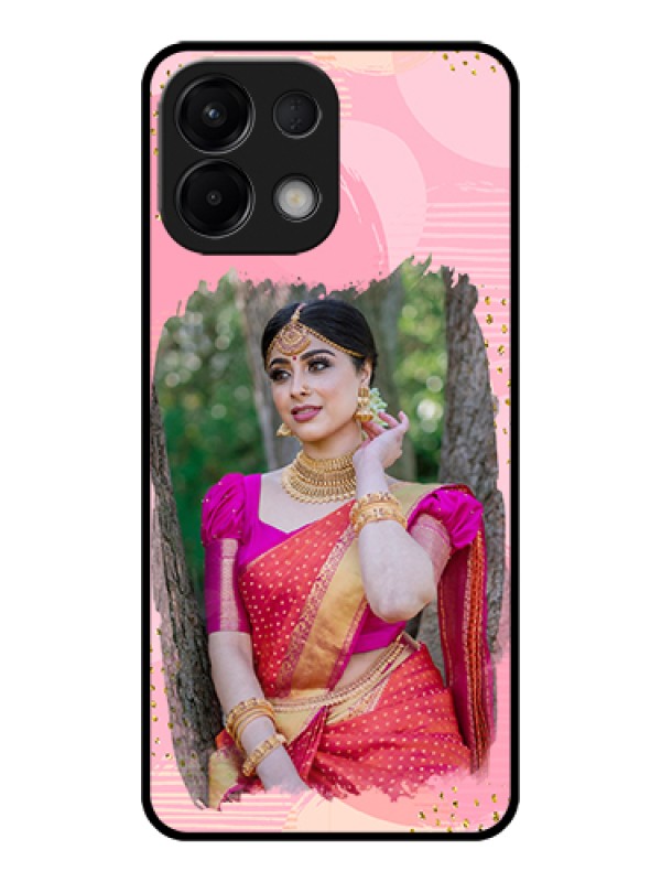 Custom Oppo K13 5G Custom Glass Phone Case - Gold Glitter Splash Design