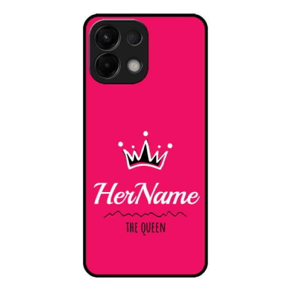 Oppo K13 5G Custom Glass Phone Case - Queen With Name Design Oppo K13 5G Custom Glass Phone Case - Queen With Name Design