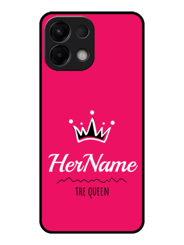 Custom Oppo K13 5G Custom Glass Phone Case - Queen With Name Design