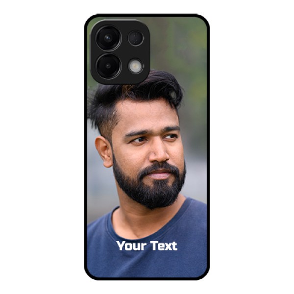 Oppo K13 5G Custom Glass Phone Case - Photo With Text Design