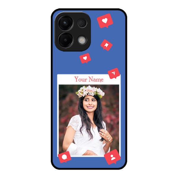 Oppo K13 5G Custom Glass Phone Case - Like Share And Comment Design