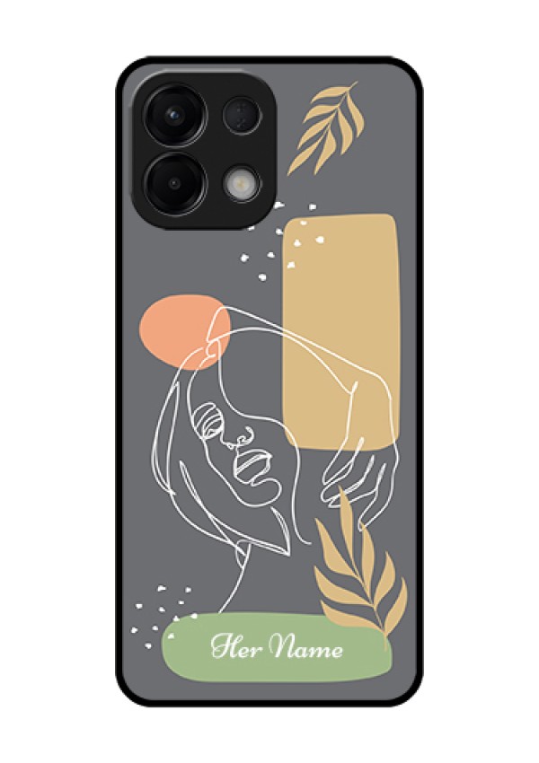 Oppo K13 5G Custom Glass Phone Case - Gazing Woman Line Art Design