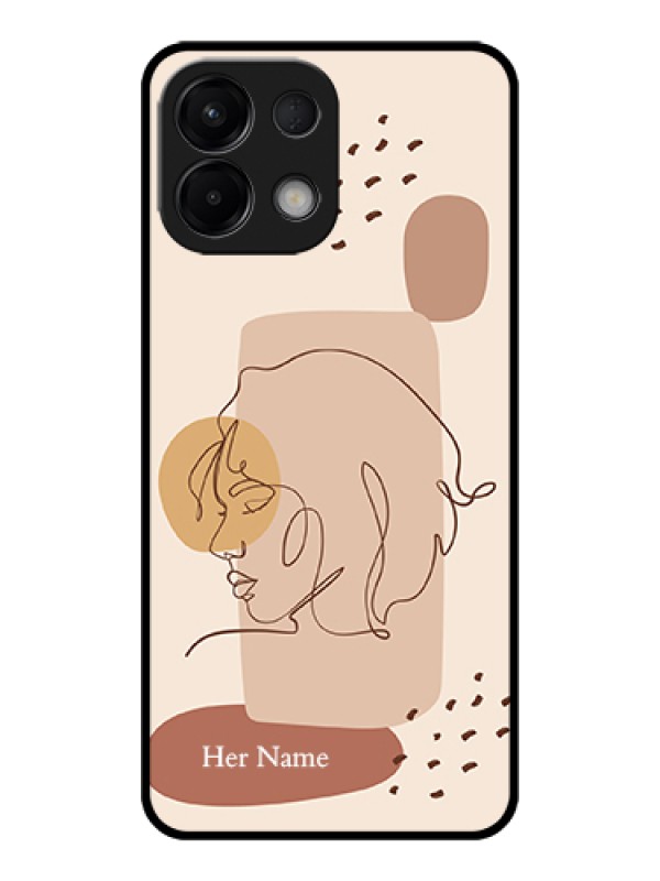 Custom Oppo K13 5G Custom Glass Phone Case - Calm Woman Line Art Design