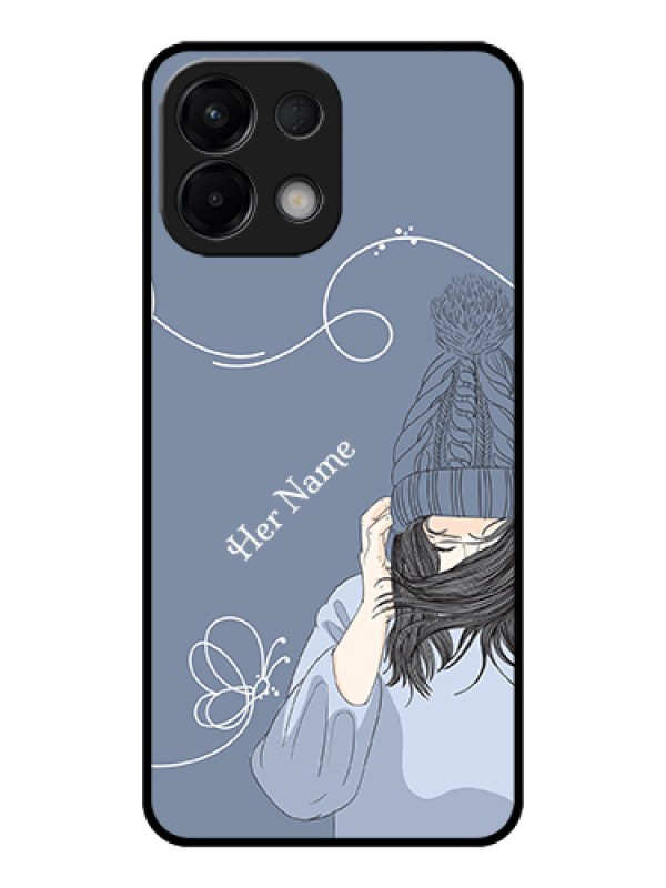Custom Oppo K13 5G Custom Glass Phone Case - Girl In Winter Outfit Design