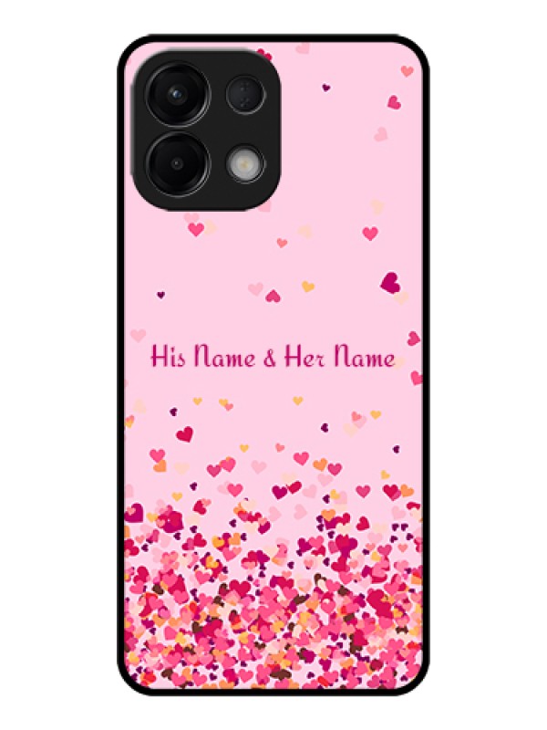 Custom Oppo K13 5G Custom Glass Phone Case - Floating Hearts Design