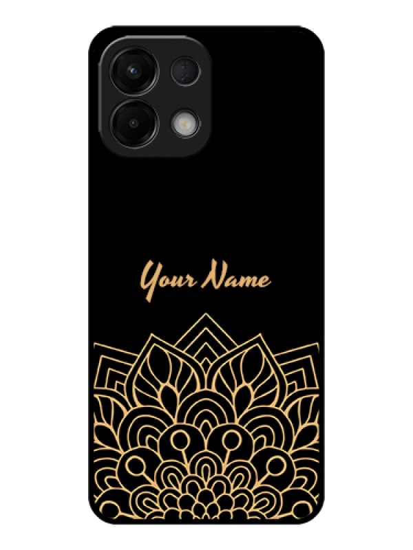 Custom Oppo K13 5G Custom Glass Phone Case - Golden Mandala Design