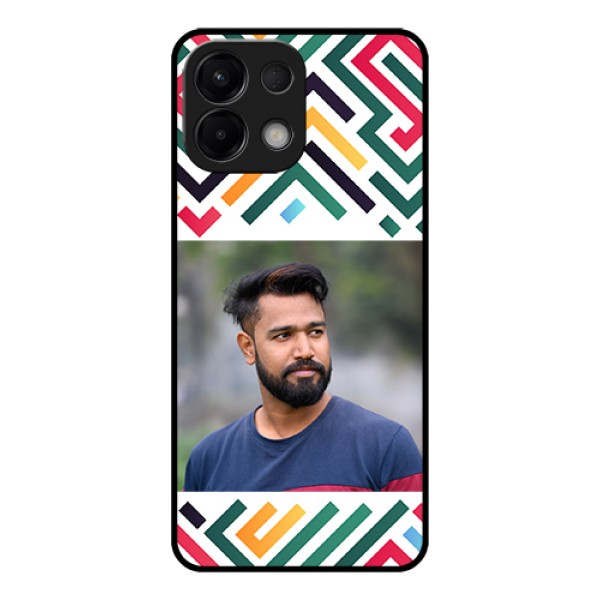 Oppo K13 5G Custom Glass Phone Case - Colorful Maze Pattern Design Oppo K13 5G Custom Glass Phone Case - Colorful Maze Pattern Design