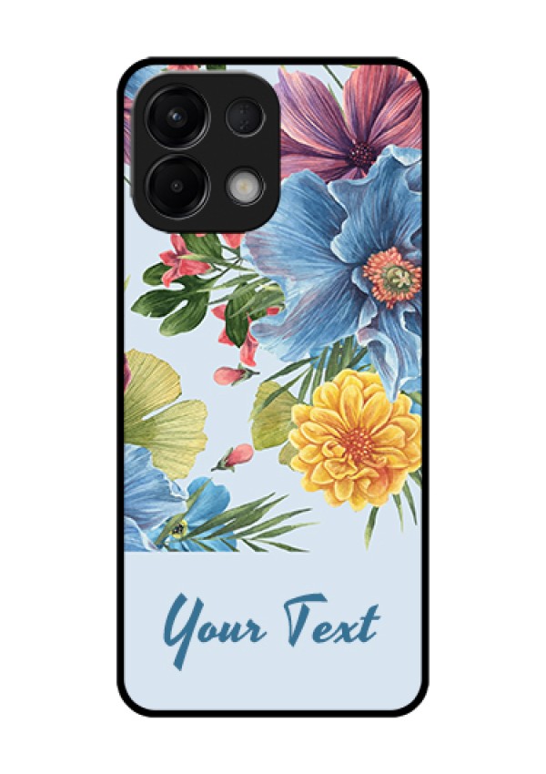 Oppo K13 5G Custom Glass Phone Case - Stunning Watercolored Flowers Painting Design