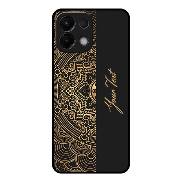 Oppo K13 5G Custom Glass Phone Case - Mandala Art With Custom Text Design Oppo K13 5G Custom Glass Phone Case - Mandala Art With Custom Text Design
