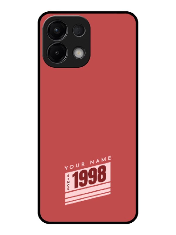 Custom Oppo K13 5G Custom Glass Phone Case - Red Custom Year Of Birth Design