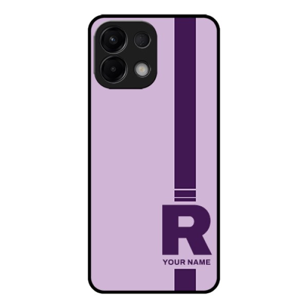 Oppo K13 5G Custom Glass Phone Case - Simple Dual Tone Stripe With Name Design