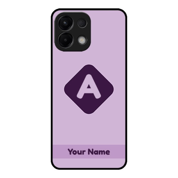 Oppo K13 5G Custom Glass Phone Case - Custom Letter In Curved Badge Design