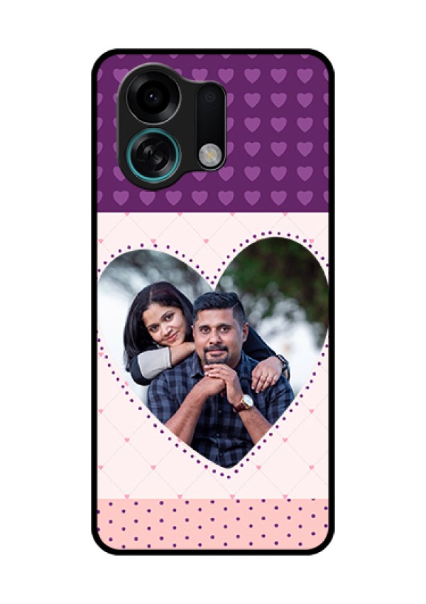 Oppo K13 Turbo 5G Custom Glass Phone Case - Violet Love Dots Design