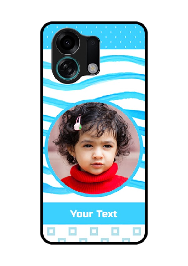 Oppo K13 Turbo 5G Custom Glass Phone Case - Simple Blue Case Design