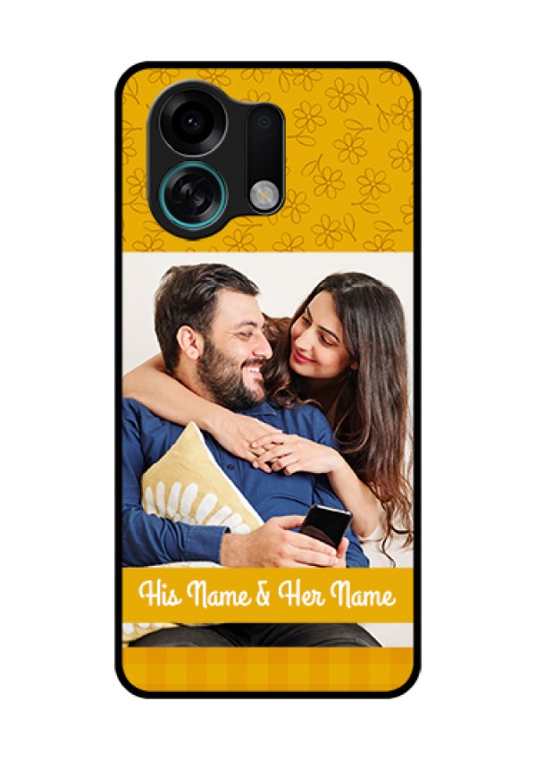 Oppo K13 Turbo 5G Custom Glass Phone Case - Yellow Floral Design