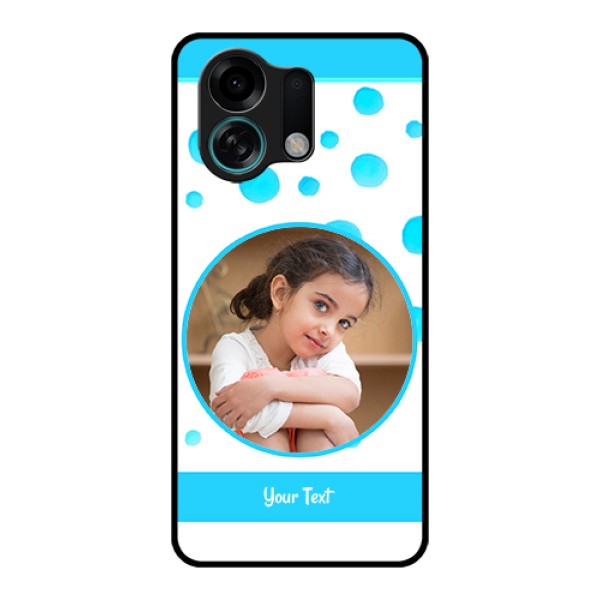 Oppo K13 Turbo 5G Custom Glass Phone Case - Blue Bubbles Pattern Design