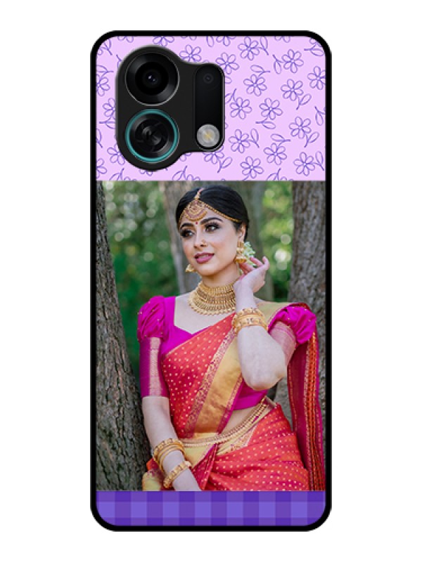 Custom Oppo K13 Turbo 5G Custom Glass Phone Case - Purple Floral Design