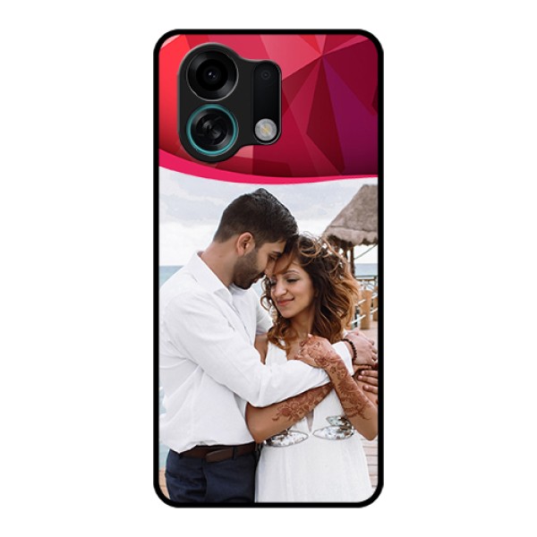 Oppo K13 Turbo 5G Custom Glass Phone Case - Red Abstract Design