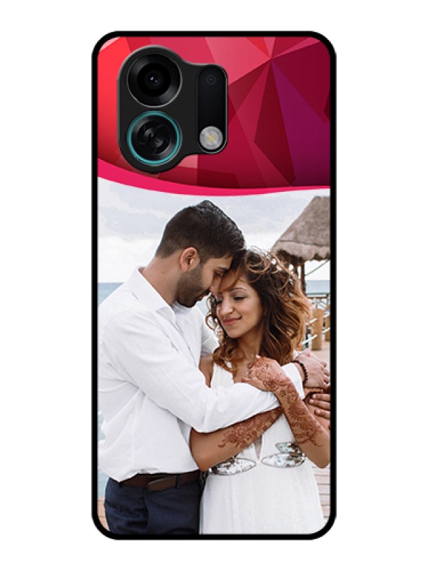 Custom Oppo K13 Turbo 5G Custom Glass Phone Case - Red Abstract Design