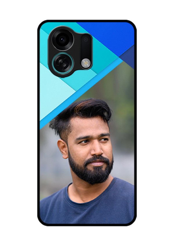 Oppo K13 Turbo 5G Custom Glass Phone Case - Blue Pattern Design