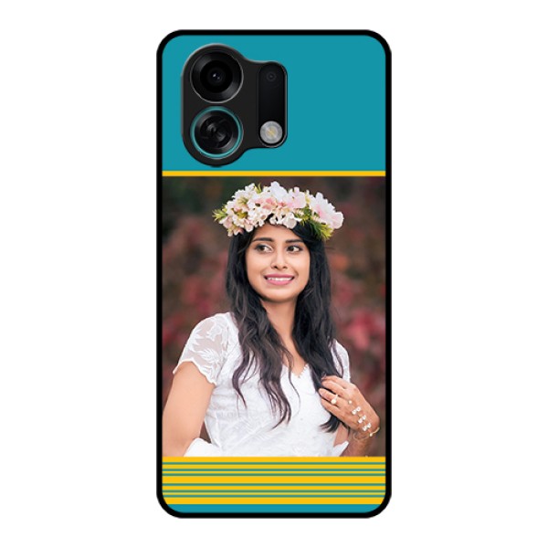 Oppo K13 Turbo 5G Custom Glass Phone Case - Yellow & Blue Design