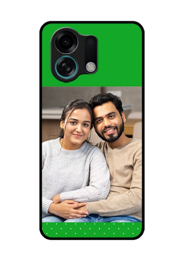 Oppo K13 Turbo 5G Custom Glass Phone Case - Green Pattern Design