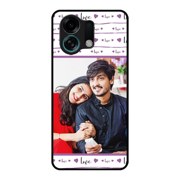 Oppo K13 Turbo 5G Custom Glass Phone Case - Couples Heart Design