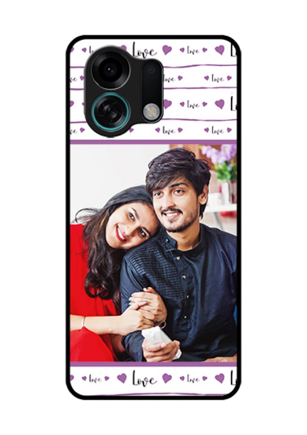Oppo K13 Turbo 5G Custom Glass Phone Case - Couples Heart Design