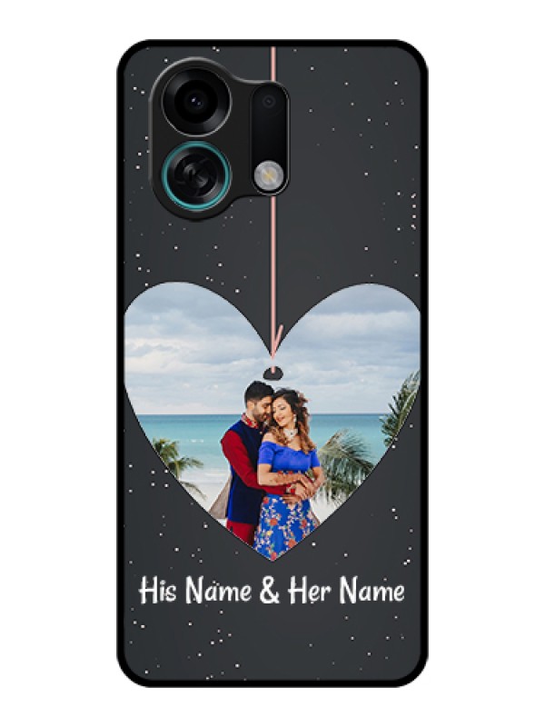 Custom Oppo K13 Turbo 5G Custom Glass Phone Case - Hanging Heart Design