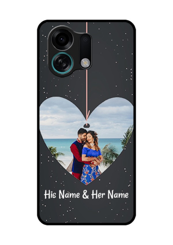 Oppo K13 Turbo 5G Custom Glass Phone Case - Hanging Heart Design