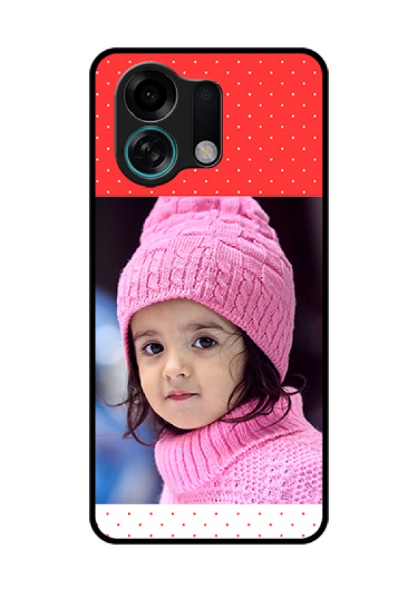 Oppo K13 Turbo 5G Custom Glass Phone Case - Red Pattern Design