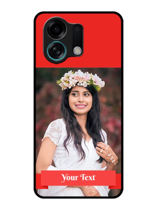 Custom Oppo K13 Turbo 5G Custom Glass Phone Case - Simple Red Color Design