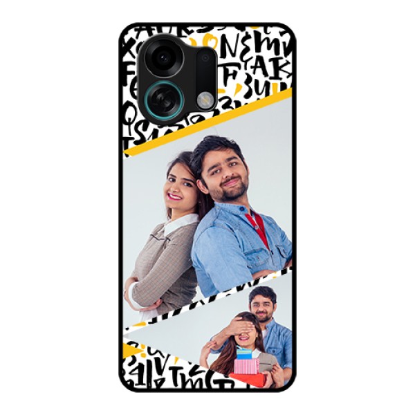Oppo K13 Turbo 5G Custom Glass Phone Case - Letters Pattern Design