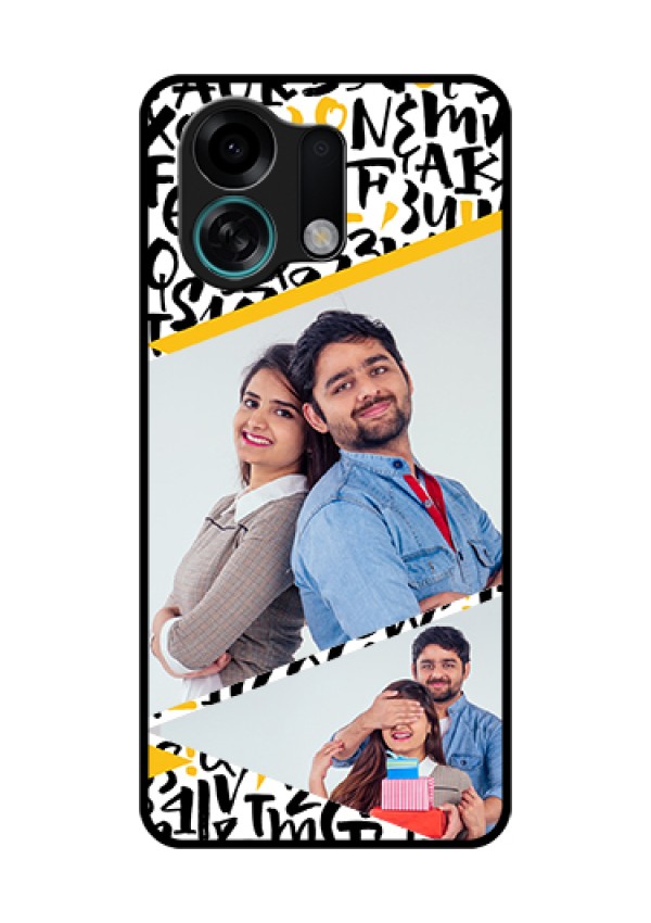 Oppo K13 Turbo 5G Custom Glass Phone Case - Letters Pattern Design