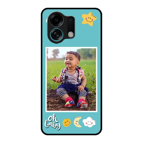 Oppo K13 Turbo 5G Custom Glass Phone Case - Smiley Kids Stars Design