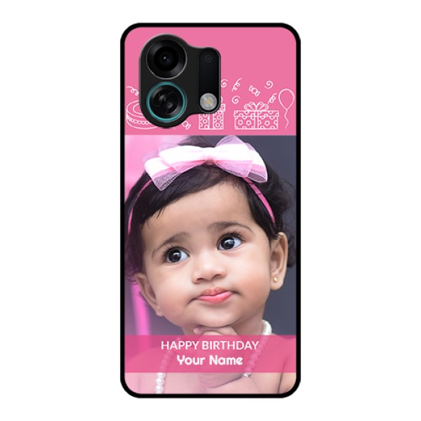 Oppo K13 Turbo 5G Custom Glass Phone Case - With Birthday Line Art Design Oppo K13 Turbo 5G Custom Glass Phone Case - With Birthday Line Art Design