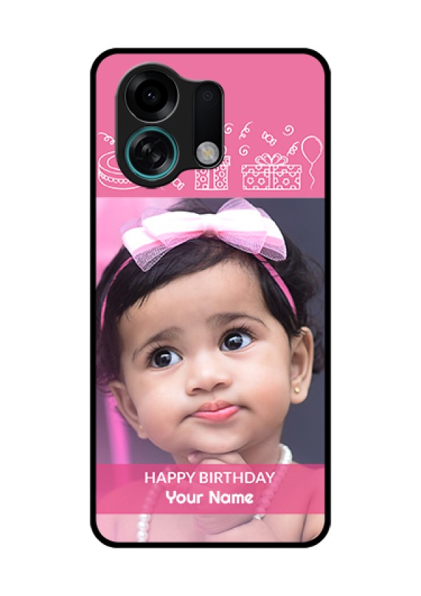 Oppo K13 Turbo 5G Custom Glass Phone Case - With Birthday Line Art Design